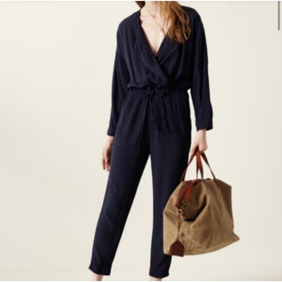 Madewell Novelist Drawstring Jumpsuit Navy Blue Size Small - Picture 12 of 12
